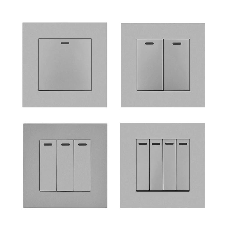 Avoir Home Improvement Wall Light Switch Plastic Panel Gray 1 2 3 4 Gang 1 2 Way Push Button Switches 86 Type Rocker Switch 220V