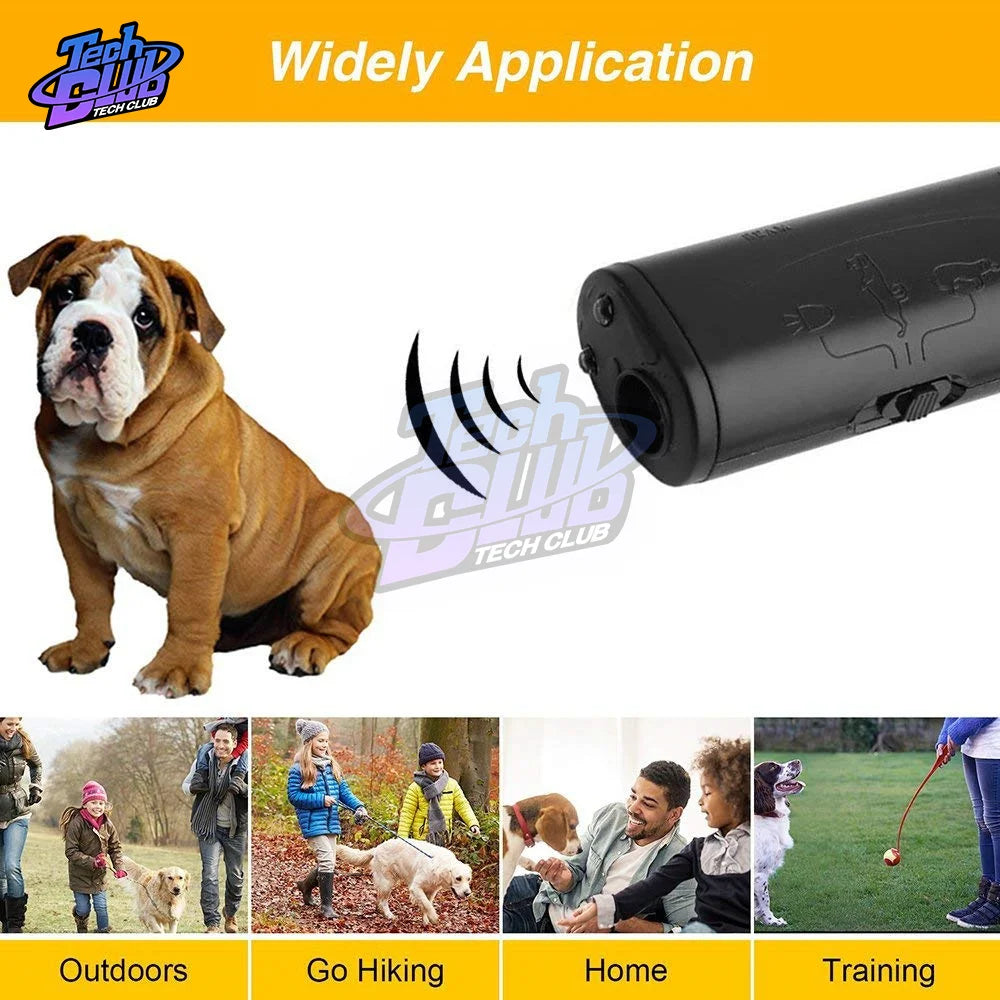 3 in 1 Dog Anti Barking Device Ultrasonic Dog Repeller Stop Bark Control Training Supplies With LED Flashlight