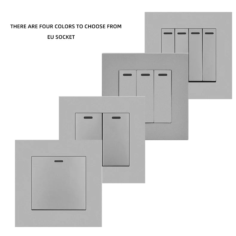 Avoir Home Improvement Wall Light Switch Plastic Panel Gray 1 2 3 4 Gang 1 2 Way Push Button Switches 86 Type Rocker Switch 220V