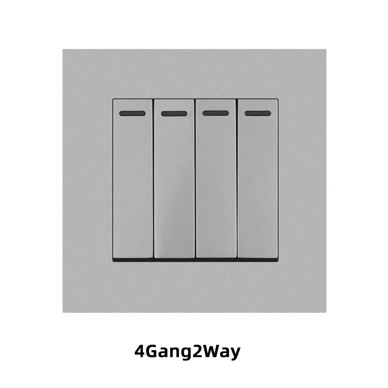 Avoir Home Improvement Wall Light Switch Plastic Panel Gray 1 2 3 4 Gang 1 2 Way Push Button Switches 86 Type Rocker Switch 220V