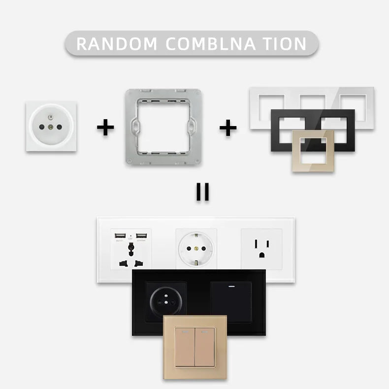 Avoir Home Improvement Wall Light Switch Plastic Panel Gray 1 2 3 4 Gang 1 2 Way Push Button Switches 86 Type Rocker Switch 220V