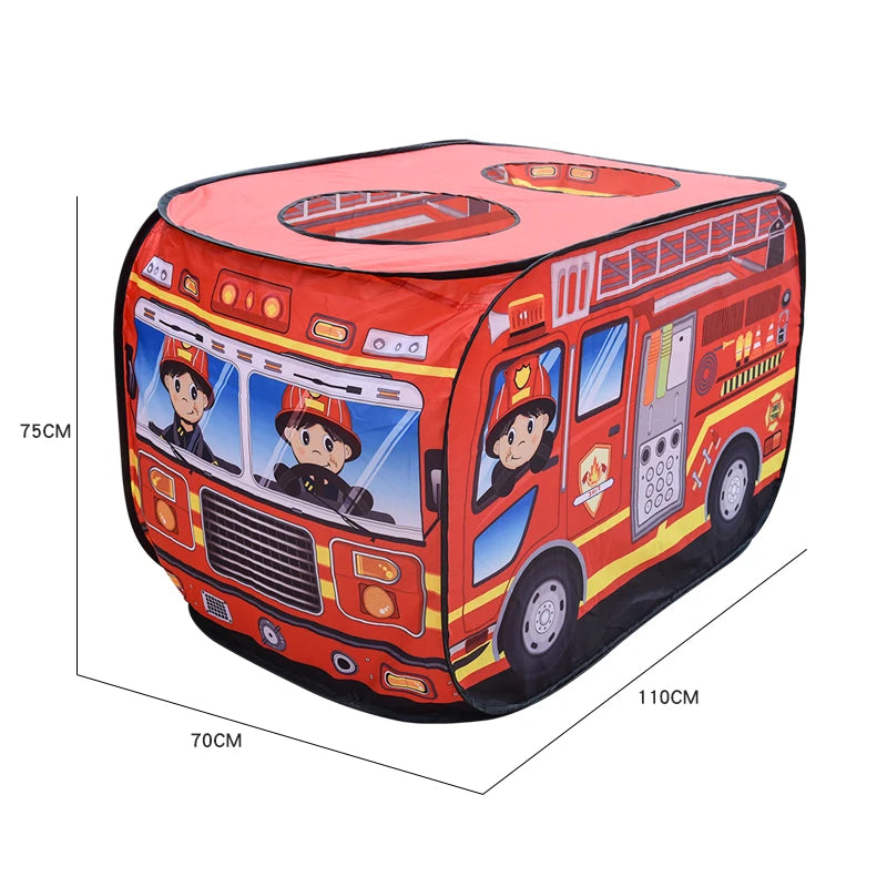 Children's Car Tent House Fire Truck Indoor And Outdoor Game House With Sunroof Toys