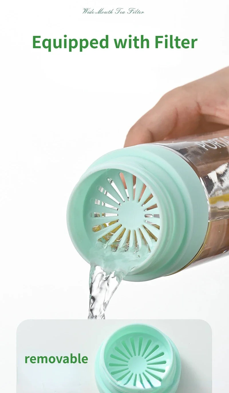 Water Bottle 600/800ml Portable Travel Sport Bottle Equipped with Filter Children's School Anti Drop Water Cup with Lifting Rope