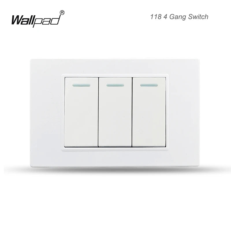 118 PC 1 2 3 4 Gang Push On Off 2 3 Way Wall Switch Wallpad White Fireproof Plastic Panel US Brazil IT IL EU Light Interruptor