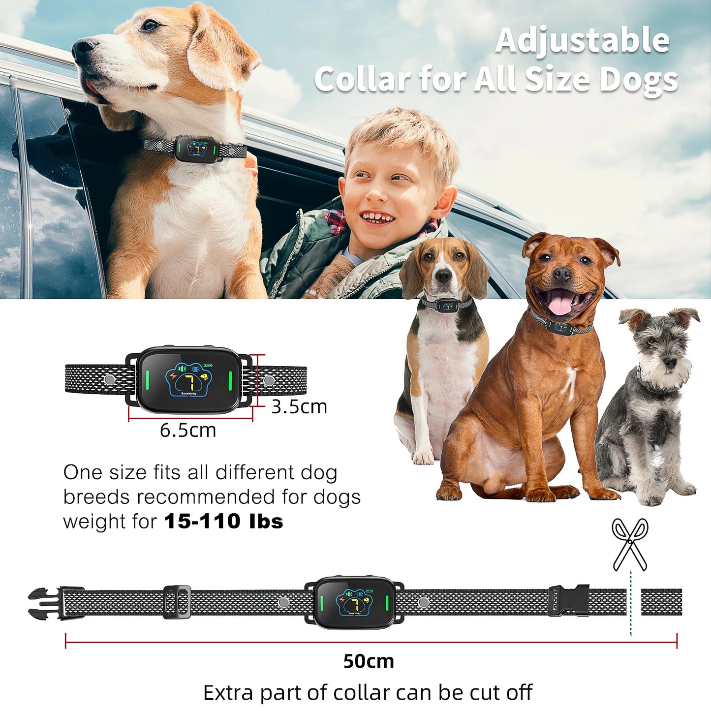 Anti-Bark Collar Anti Barking Antiladridos For Dogs Anti Bark Device Dog Electric Sheet Electro Schocker Supplies Things Pets