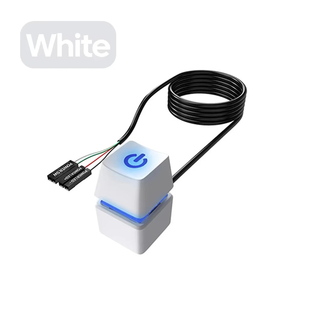 Ldpcsj Computer Desktop Switch 2m Led Lights Pc Motherboard External Boot Power On/Off Button Extension Cable for Home Office Co