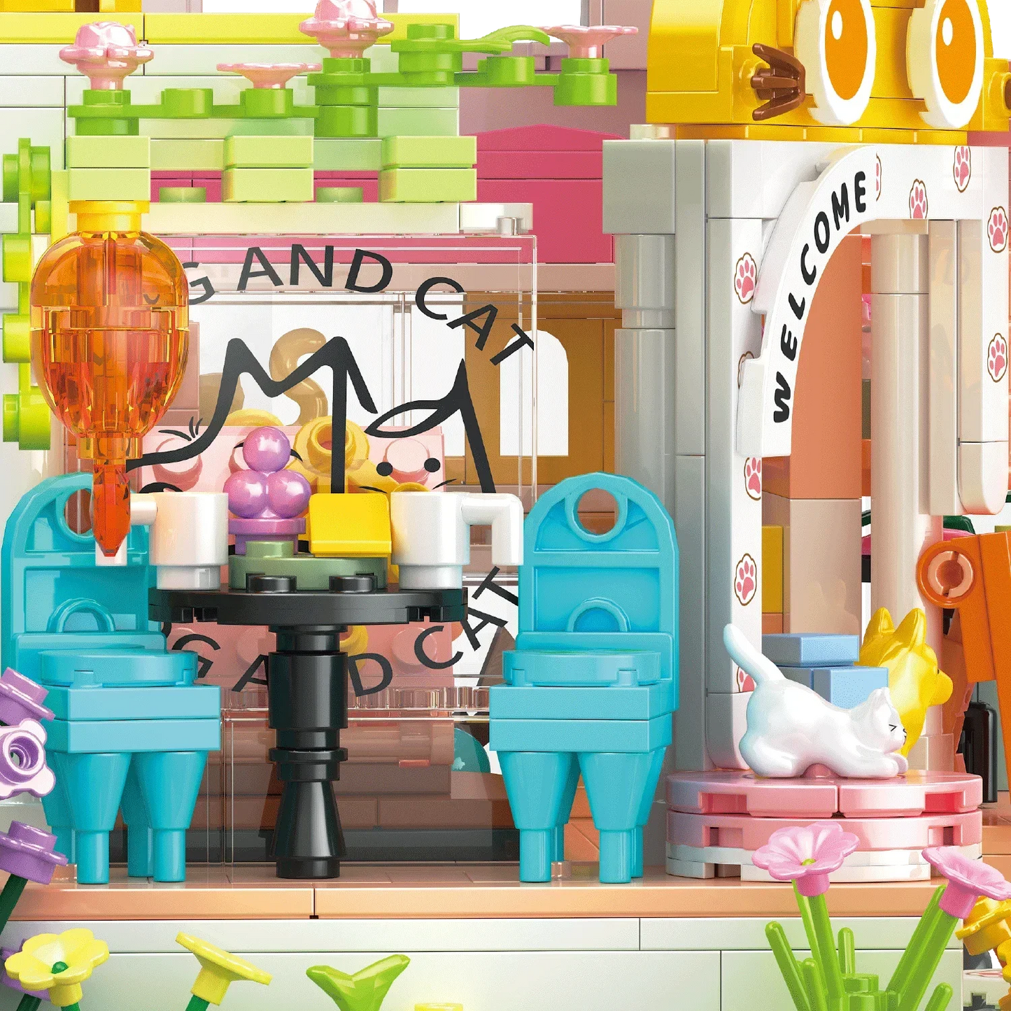 Pet Dog Cat House Building Block Kids Toy Mini Bricks Diy Assembly Games Moc Plastic Model Home Decoration Party Favors Gift
