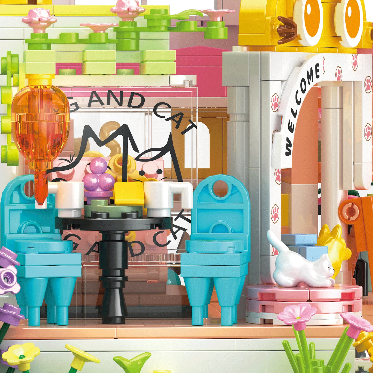 Pet Dog Cat House Building Block Kids Toy Mini Bricks Diy Assembly Games Moc Plastic Model Home Decoration Party Favors Gift