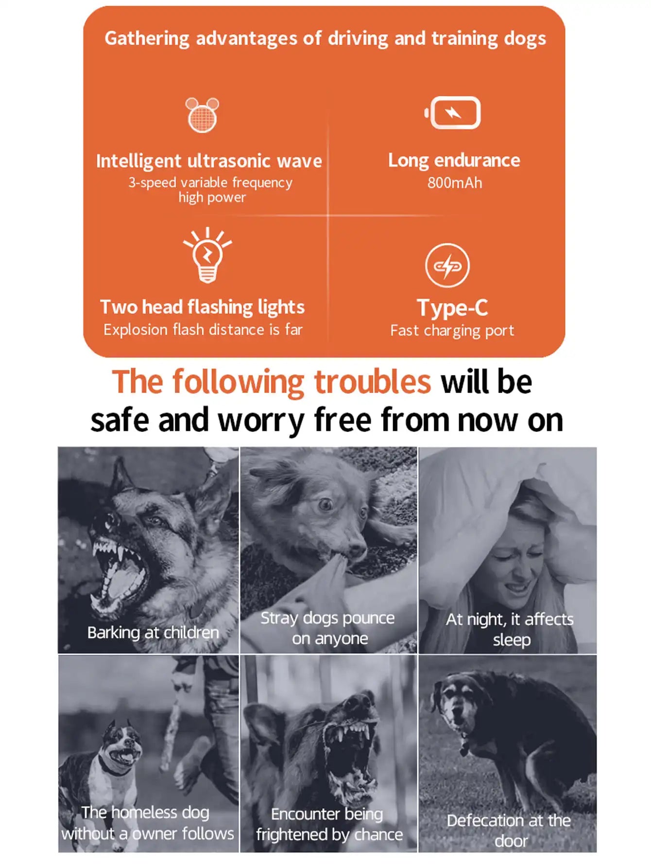Bark Deterrent Alternative to Bark Collars Professional Anti-Bark Long Range Ultrasonic Tool Alternative to Painful Shock Collar