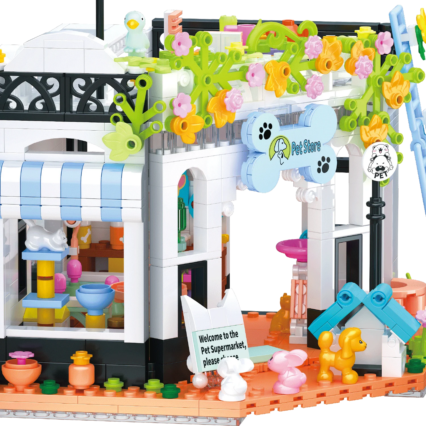 Pet Dog Cat House Building Block Kids Toy Mini Bricks Diy Assembly Games Moc Plastic Model Home Decoration Party Favors Gift