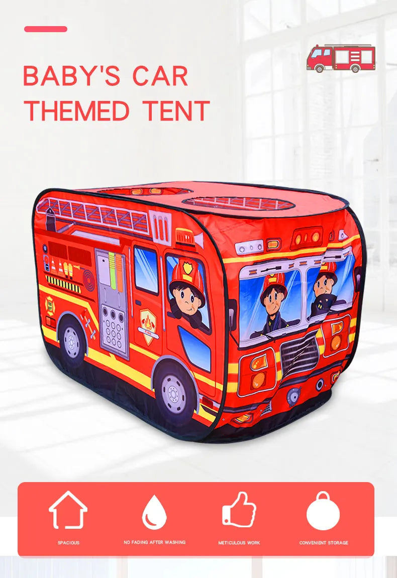 Children's Car Tent House Fire Truck Indoor And Outdoor Game House With Sunroof Toys