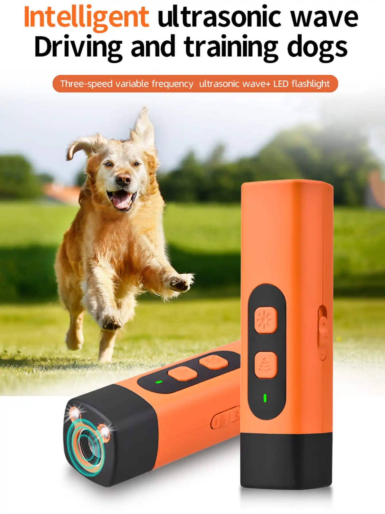Bark Deterrent Alternative to Bark Collars Professional Anti-Bark Long Range Ultrasonic Tool Alternative to Painful Shock Collar