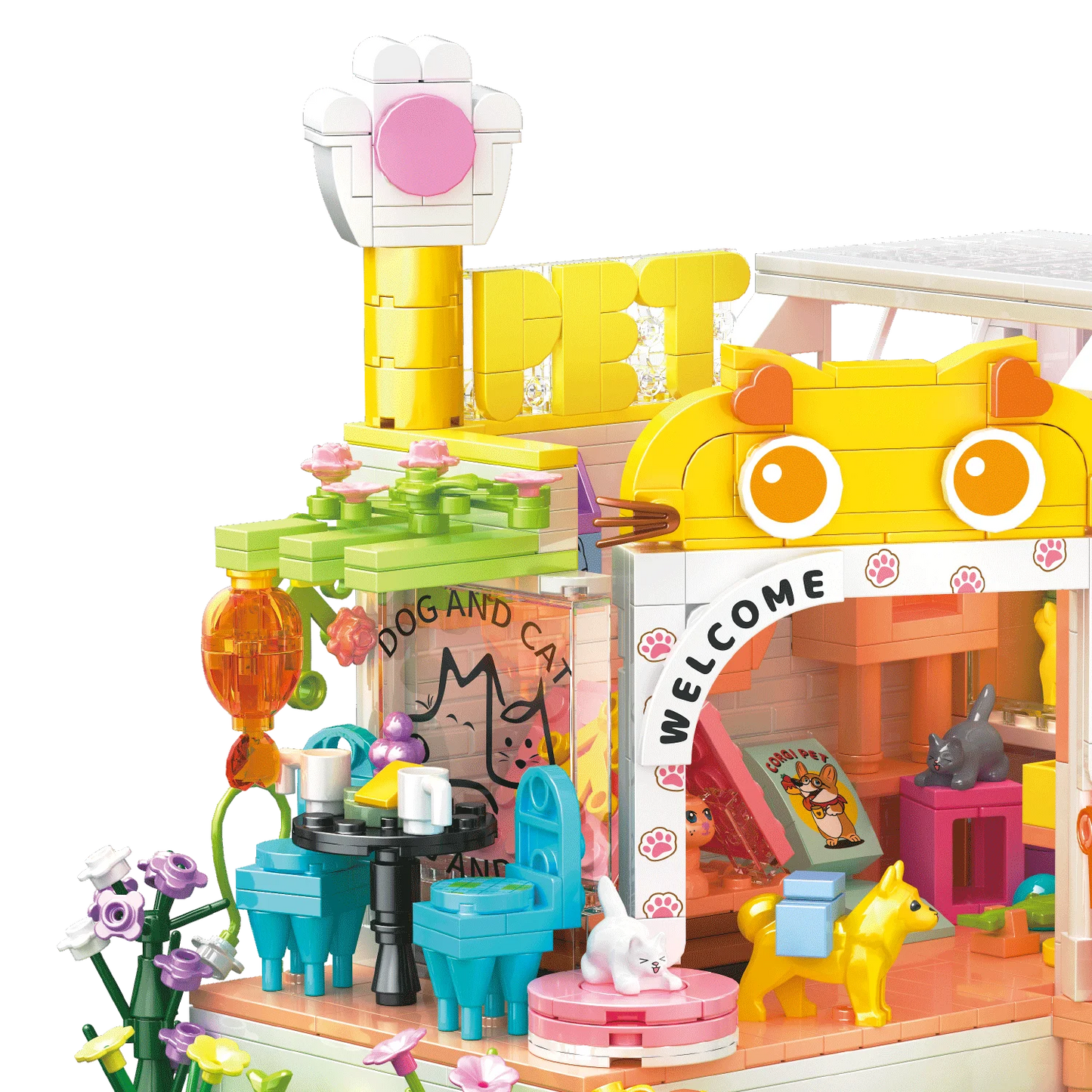 Pet Dog Cat House Building Block Kids Toy Mini Bricks Diy Assembly Games Moc Plastic Model Home Decoration Party Favors Gift