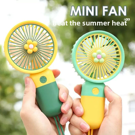 Portable USB rechargeable handheld desk fan