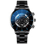 Men's Steel Band Watch Luminous Pointer Calendar Stone Hand English Watch Men's Advanced Sense Business Watch