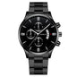 Men's Steel Band Watch Luminous Pointer Calendar Stone Hand English Watch Men's Advanced Sense Business Watch