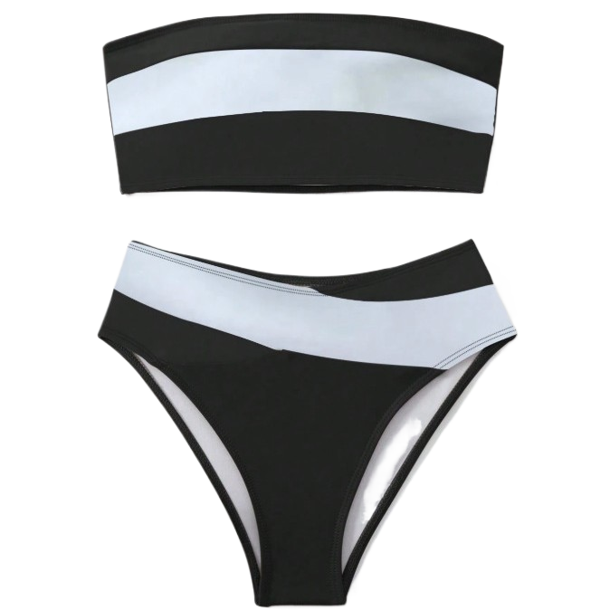 Sexy Plain Fabric Split Swimwear Bikini