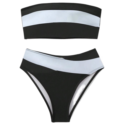 Sexy Plain Fabric Split Swimwear Bikini