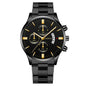 Men's Steel Band Watch Luminous Pointer Calendar Stone Hand English Watch Men's Advanced Sense Business Watch