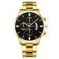 Men's Steel Band Watch Luminous Pointer Calendar Stone Hand English Watch Men's Advanced Sense Business Watch