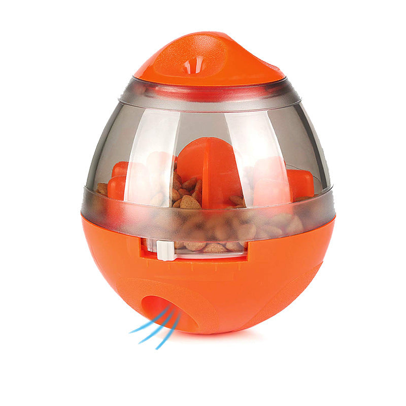 A leaky dog toy ball that won't fall over