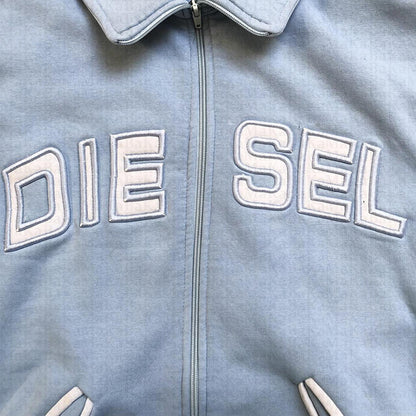 Embroidered Letter Zipper Sweatshirt