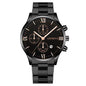 Men's Steel Band Watch Luminous Pointer Calendar Stone Hand English Watch Men's Advanced Sense Business Watch