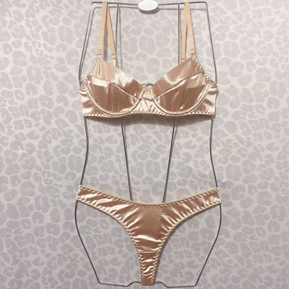 Elegant Satin Bra and Underwear Set