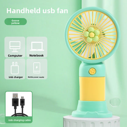 Portable USB rechargeable handheld desk fan