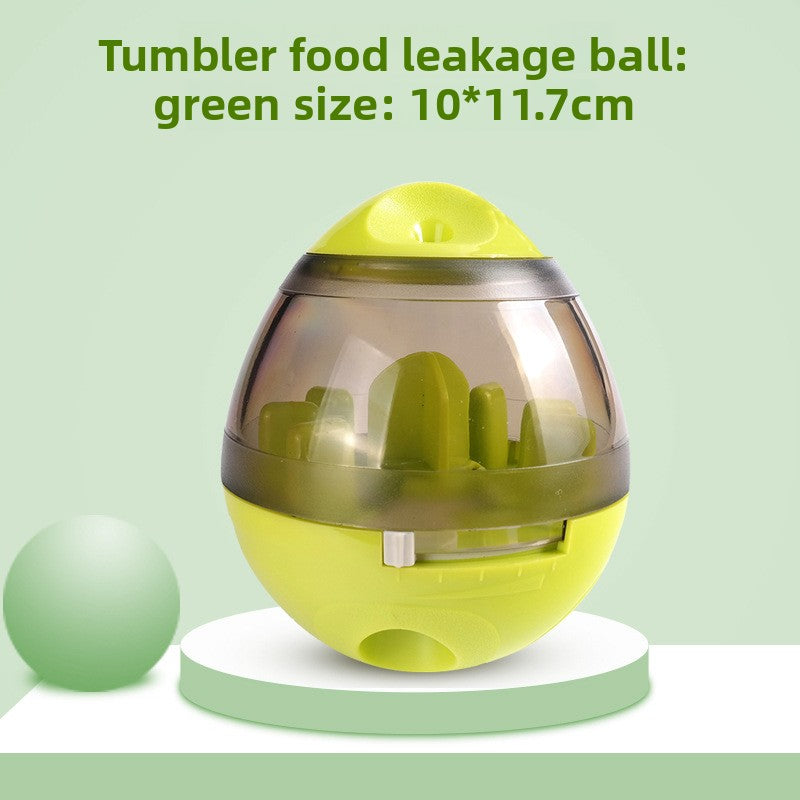 A leaky dog toy ball that won't fall over