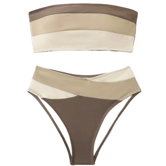 Sexy Plain Fabric Split Swimwear Bikini