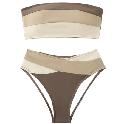 Sexy Plain Fabric Split Swimwear Bikini