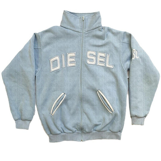 Embroidered Letter Zipper Sweatshirt