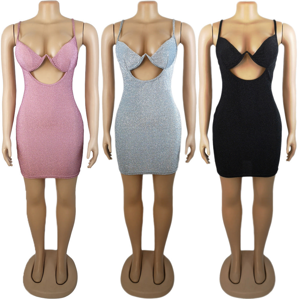 Sexy halter cutout body-hugging dress