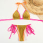 Two-piece printed strappy bikini