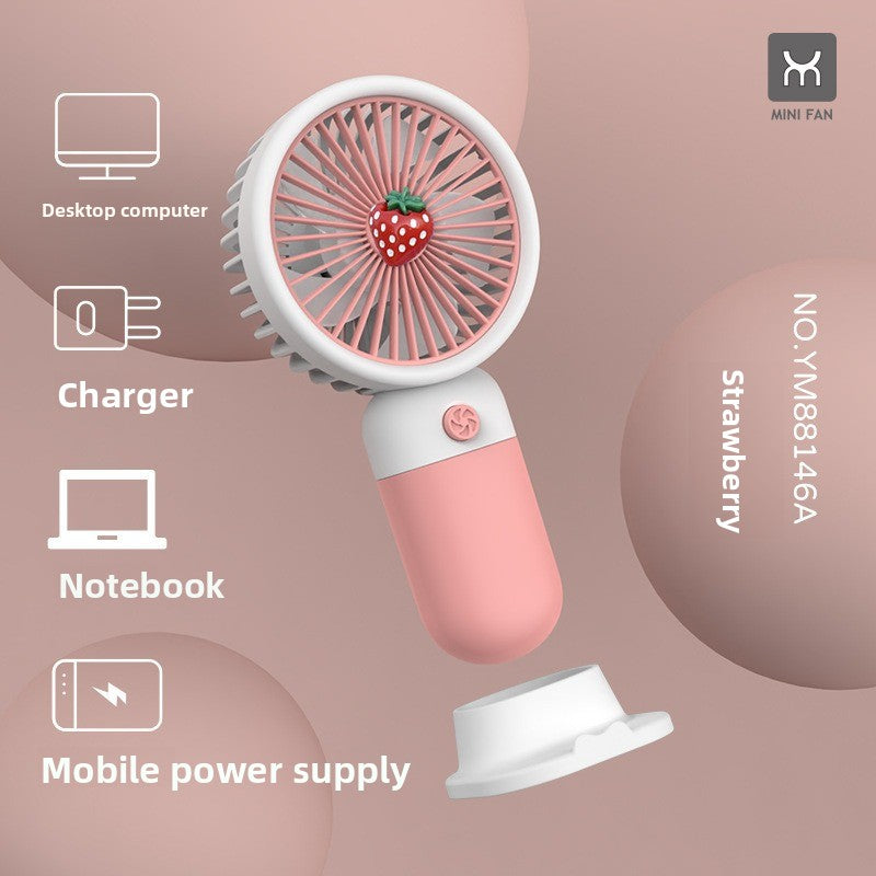 Portable USB rechargeable handheld desk fan