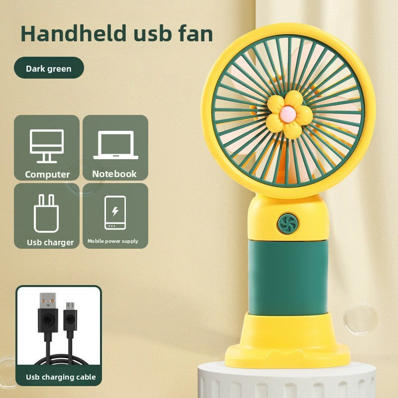 Portable USB rechargeable handheld desk fan