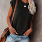 Vibrant Crew Neck Solid T-Shirt - Soft, Breathable, and Relaxing Fit for Women - Perfect Casual Top for Summer and Spring Seasons, Women's Clothing Essential