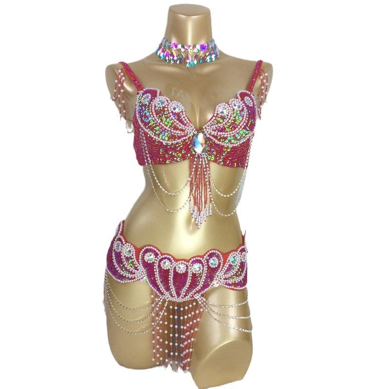 Pleated bra waistband belt set
