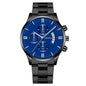 Men's Steel Band Watch Luminous Pointer Calendar Stone Hand English Watch Men's Advanced Sense Business Watch