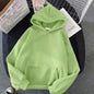 Fleece-Lined Solid Color Pullover Hoodie