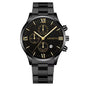 Men's Steel Band Watch Luminous Pointer Calendar Stone Hand English Watch Men's Advanced Sense Business Watch