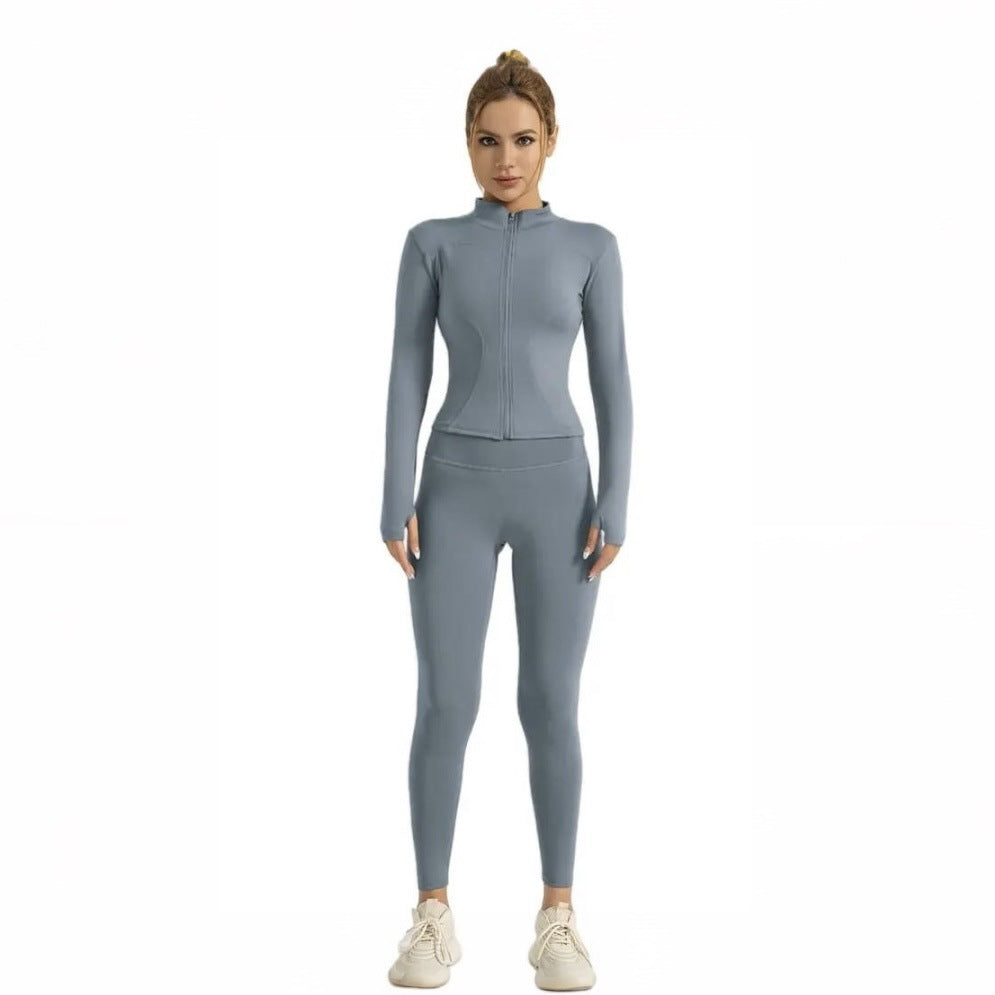 Solid-color yoga wear set