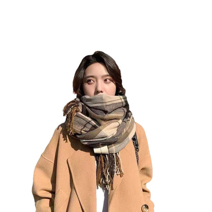 Winter Scarf Women's British Grid Design Warm Self-heating