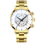 Men's Steel Band Watch Luminous Pointer Calendar Stone Hand English Watch Men's Advanced Sense Business Watch