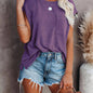 Vibrant Crew Neck Solid T-Shirt - Soft, Breathable, and Relaxing Fit for Women - Perfect Casual Top for Summer and Spring Seasons, Women's Clothing Essential