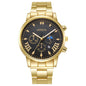 Men's Steel Band Watch Luminous Pointer Calendar Stone Hand English Watch Men's Advanced Sense Business Watch