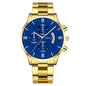 Men's Steel Band Watch Luminous Pointer Calendar Stone Hand English Watch Men's Advanced Sense Business Watch
