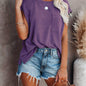 Vibrant Crew Neck Solid T-Shirt - Soft, Breathable, and Relaxing Fit for Women - Perfect Casual Top for Summer and Spring Seasons, Women's Clothing Essential