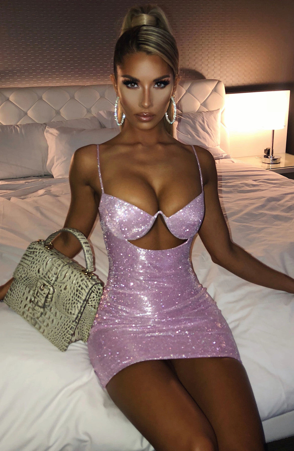 Sexy halter cutout body-hugging dress